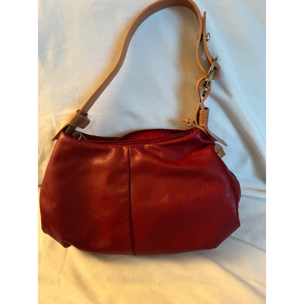 El Portal Shoulder Bag Women Y2K Red Leather Preppy Hobo Purse